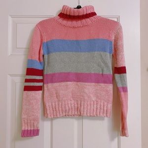 Striped turtleneck sweater